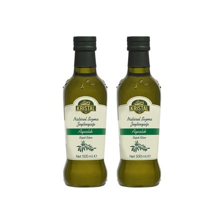 Kristal Ayvalık Natürel Sızma Zeytinyağı 500 Ml Cam Şişe 2 Li