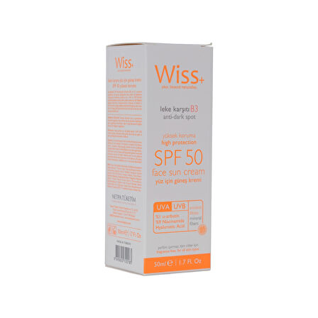 Wiss+ Spf 50 Leke Karşıtı Yüz İçin Güneş Kremi 50ml