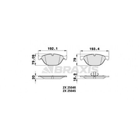 Bmw Fren Balatası On Bmw F10 F01 F07 F12 F13 F06 - Braxıs Aa0240