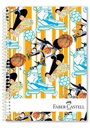 Faber Castell 3+1 120 sayfa spiralli kalın ciltli ayraçlı defter