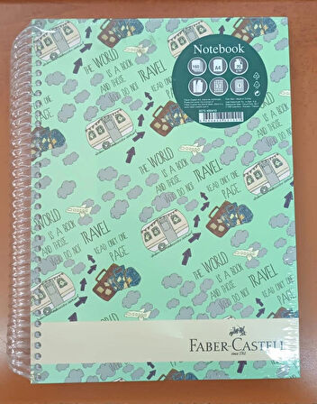 Faber Castell 160 sayfa 3+1 spiralli sert kapak ayraçlı defter