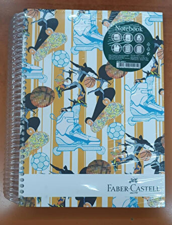 Faber Castell 4+1 200 sayfa spiralli sert kapak ayraçlı defter