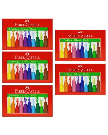Faber Castell 12 li Karton Kutulu Yağlı Pastel Boya 5 Adet