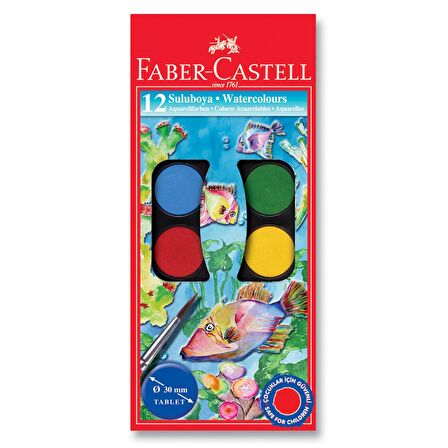 Faber-Castell Suluboya 12 Renk Büyük Boy 125012