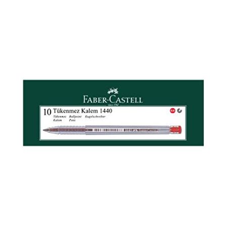 Faber-Castell 1440 Tükenmez 0.8mm 10'lu Kırmızı