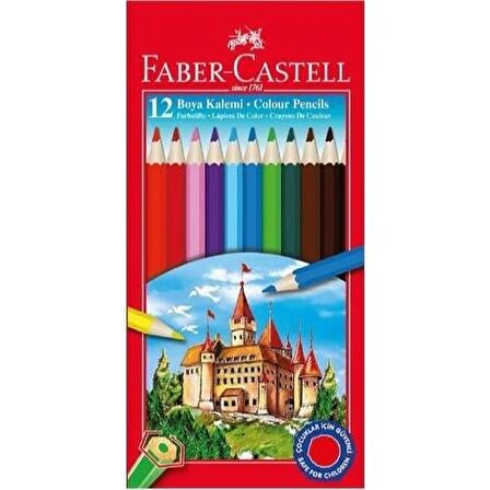 Faber-Castell Karton Kutu Boya Kalemi 12 Renk Tam Boy