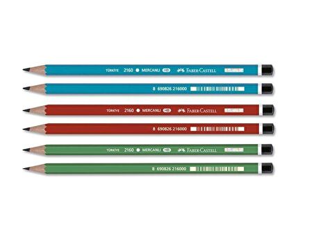 Faber-Castell Kurşun Kalem Mercanlı Köşeli 12'li