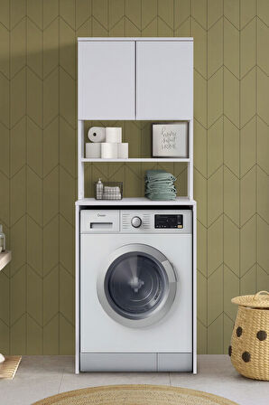 Blesk Çamaşır Makinesi Üstü Banyo Düzenleyici Dolap, Çok Amaçlı Dolap