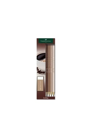 Faber Coffee Kurşun Kalem 4 Lü Set Silgi Hediyeli