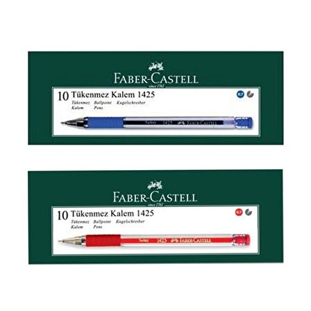 Faber-Castell 1425 İğne Uç Tükenmez Kalem 10 Mavi 10 Kırmızı