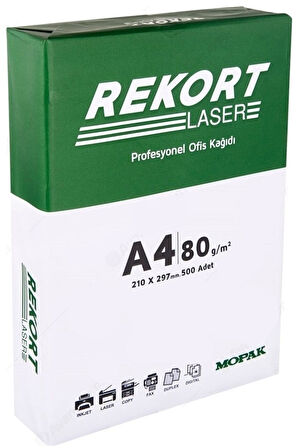 Mopak Rekort A4 80GR/M2 Fotokopi Kağıdı 2500 Adet (5PK*500) 1 Koli