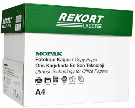 Mopak Rekort A4 80GR/M2 Fotokopi Kağıdı 2500 Adet (5PK*500) 1 Koli