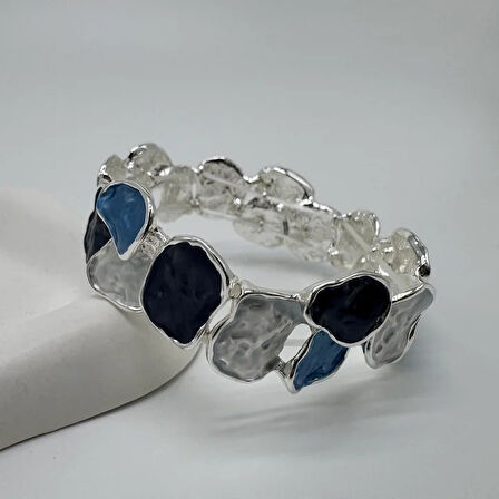 Divine Pulse Özel Seri Ocean Halo Kelepçe Bilezik - Silver