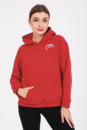 Kapşonlu Sweatshirt Hoodie Kırmızı