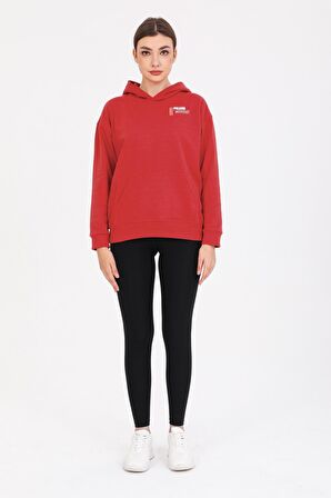 Kapşonlu Sweatshirt Hoodie Kırmızı