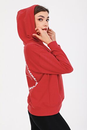 Kapşonlu Sweatshirt Hoodie Kırmızı