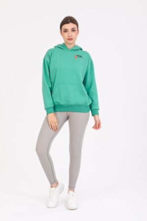 Kapşonlu Sweatshirt Hoodie Yeşil