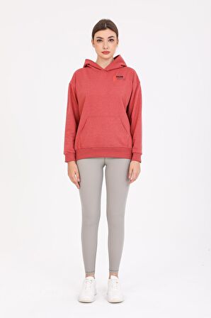 Kapşonlu Sweatshirt Hoodie Gül Kurusu