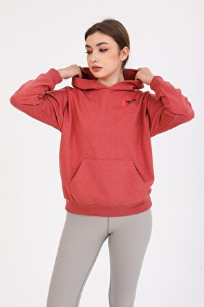 Kapşonlu Sweatshirt Hoodie Gül Kurusu