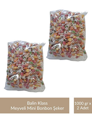 Balin Poşet Klass Meyveli Mini Bonbon Şeker 1000 gr x 2 Adet