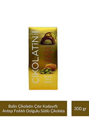 Balin Çikolatin Çıtır Kadayıflı Antep Fıstıklı Dolgulu Sütlü Çikolata 300 gr x 6 Adet