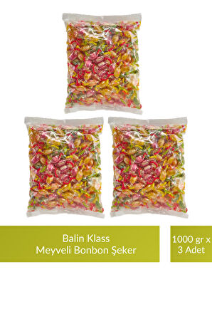 Balin Poşet Klass Meyveli Bonbon Şeker 1000 gr x 3 Adet