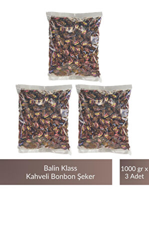 Balin Poşet Klass Kahveli Bonbon Şeker 1000 gr x 3 Adet