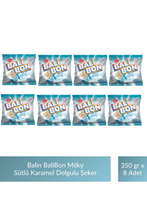 Balin Balibon Milky Sütlü Karamel Dolgulu Şeker 350 gr x 8 Adet