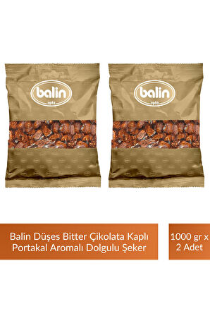 Balin Düşes Çikolata Kaplı Portakal Aromalı Sert Şeker 1000 gr x 2 Adet