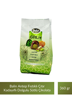 Balin Antep Fıstıklı Çıtır Kadayıflı Dolgulu Sütlü Çikolata 360 gr