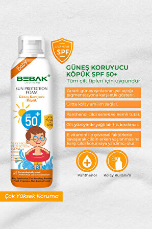 Bebek Güneş Köpüğü 50+ Spf Yüksek Koruma 150 ml