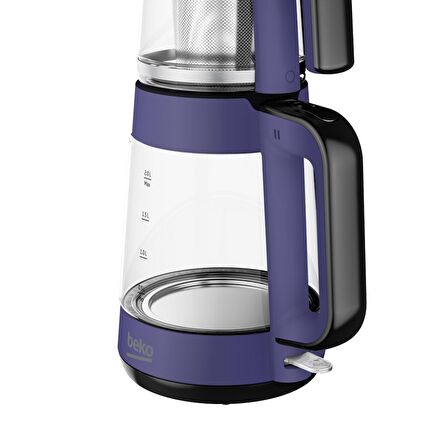 Beko CM 5964 W Floral Violet 1900 W Cam Demlikli Çay Makinesi