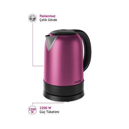 Altus AL 728 Işıklı Çelik 1.7 Lt Kettle