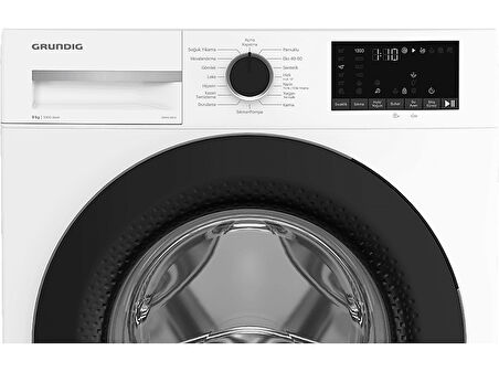 GRUNDIG GPWM 91624 A Enerji Sınıfı 9 kg 1000 Devir Çamaşır Makinesi Beyaz