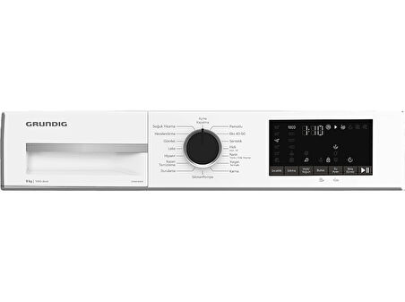 GRUNDIG GPWM 91624 A Enerji Sınıfı 9 kg 1000 Devir Çamaşır Makinesi Beyaz