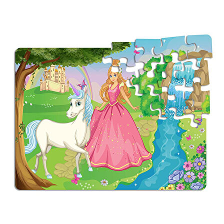 Prenses Ve Unicorn 96 Parça Puzzle