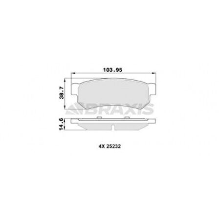 Daewoo Arka Fren Balatası Lacetti 1.4 16v 1.6 1.8 (05 / 2003=> Nubıra Sedan;kombı 1.4 1.6 1.8 (01 / 2005=> - Braxıs Aa0357