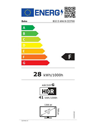 Beko B32 D 696 B HD 32" 82 Ekran Uydu Alıcılı Android Smart LED TV