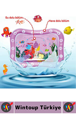 Premium BPA Free Bebek Aktivite Oyuncağı Emekleme Zamanı Yatak Minder Renkli Su Oyun Matı Pembe