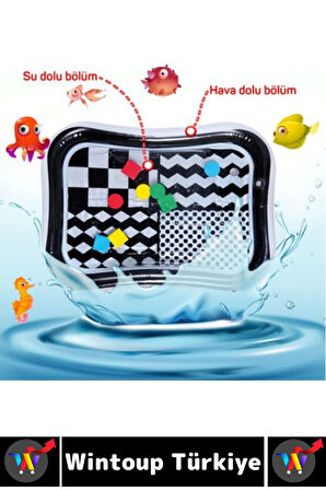 Premium BPA Free Bebek Aktivite Oyuncağı Emekleme Zamanı Yatak Minder Renkli Su Oyun Matı Siyah