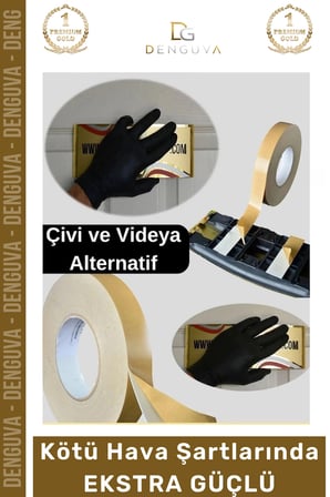 #Bant Güçlü Yapışkanlı 18mm 2m Duvar Tablo Montaj Bandı Ofis Ev Mobilya Çift Taraflı Köpük Bant - 3 Adet