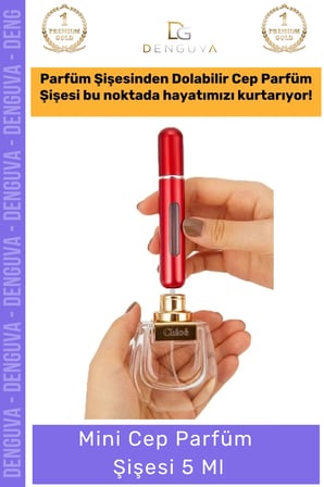 #CepParfümŞişesi Doldurulabilir Mini Taşınabilir Seyahat Tipi Çanta Boyu Patentli Cep Parfüm Şişesi 5 Ml