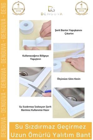 #İzolasyonBant Su Sızdırmaz Lavabo Küvet Kenar Bandı Mutfak Banyo Yapışkanlı Önleyici 32m İzolasyon Bant