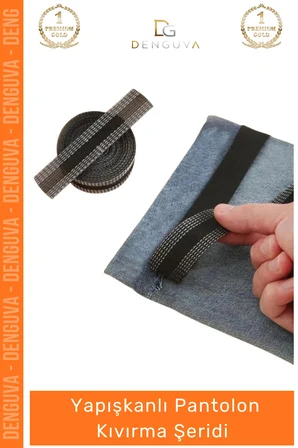 #PantolonKıvırma Polyester Esnek Dayanıklı Pratik Dikişsiz Paça Onarım Yapışkanlı Pantolon Kıvırma Şeridi - 4 Adet