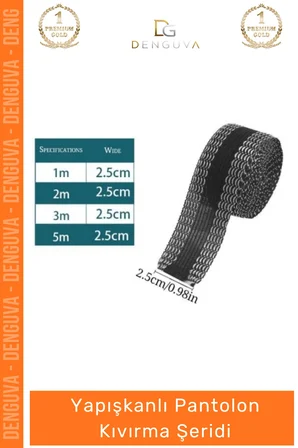#PantolonKıvırma Polyester Esnek Dayanıklı Pratik Dikişsiz Paça Onarım Yapışkanlı Pantolon Kıvırma Şeridi - 4 Adet