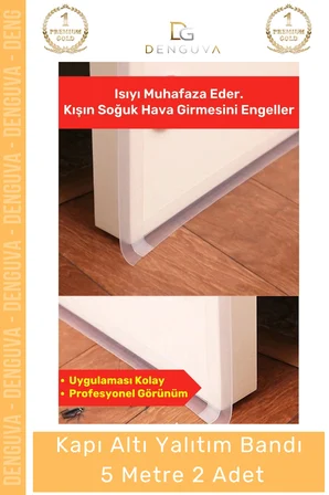 #YalıtımBandı Polimer Silikon Kapı Altı Rüzgar Toz Isı Yalıtımı Yalıtım Şeffaf Şerit Bant 5mt - 2 Adet