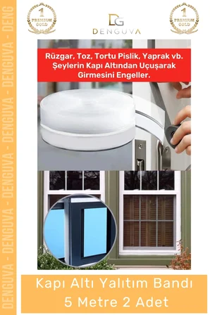 #YalıtımBandı Polimer Silikon Kapı Altı Rüzgar Toz Isı Yalıtımı Yalıtım Şeffaf Şerit Bant 5mt - 2 Adet
