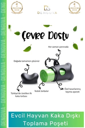 #EvcilHayvanDışkıTorbası Köpek Kaka Toplama Hijyenik Sızdırmaz Doğa Dostu Poşeti Torbası 4 Paket 60 Adet Rulo