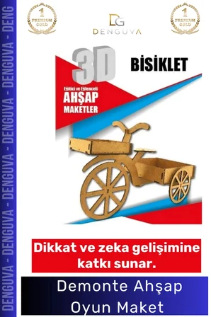 #MaketOyun Eğitici Boyanabilir 3D Puzzle Lazer Kesim Mdf Hobi Seti Sök Tak Demonte Ahşap Oyun Maket