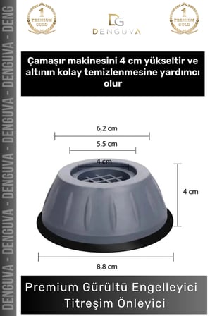 #TabanSabitleyici Çamaşır Makinesi Anti Titreşim Pedi Gürültü Emici Kaymaz Taban Sabit 4 Adet Ayak Pedleri